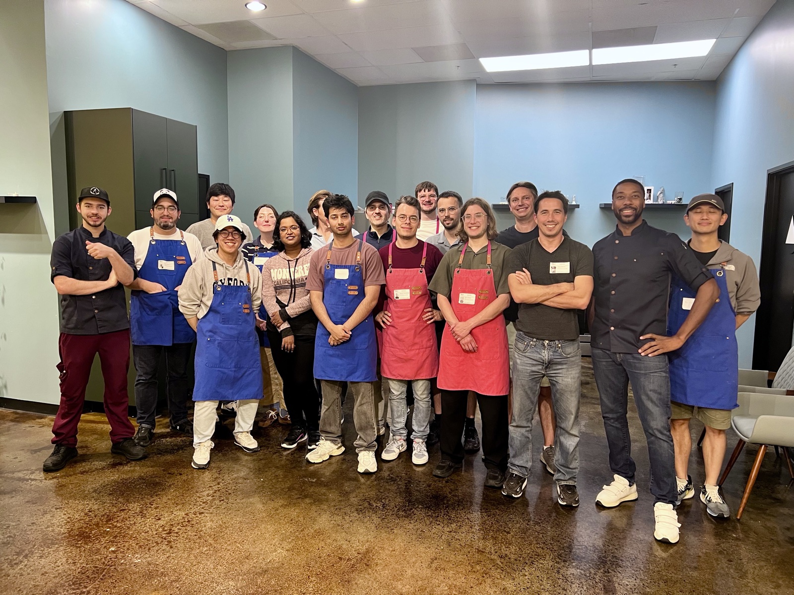 A corporate team after a Life Plus cooking experience